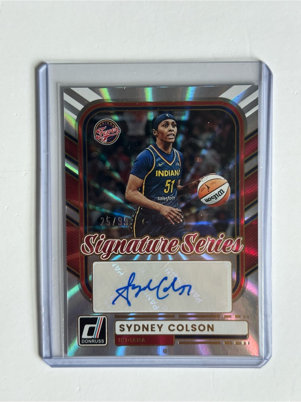 Signature Red and Gold Holographic Sports Card - Indiana Fever